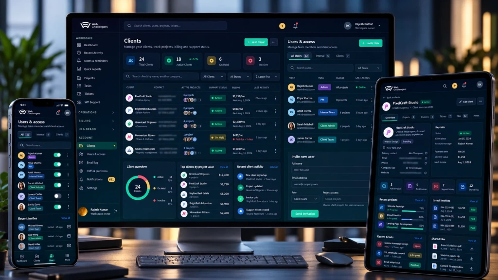 Clients and Role-Based Access — Web Challengers Operations Hub case study