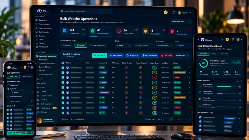 Bulk Website Operations — Web Challengers Operations Hub case study