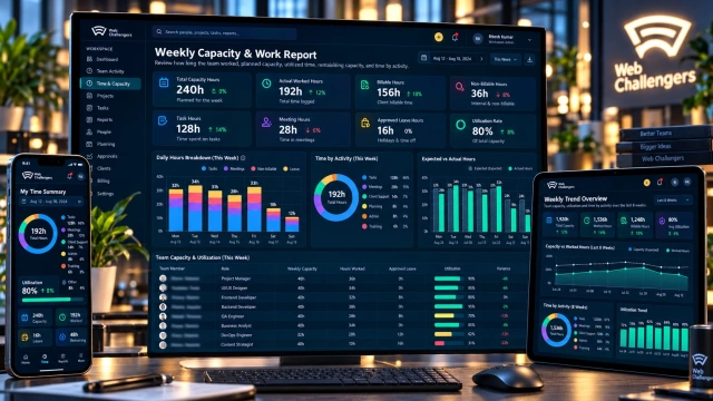 Weekly Capacity and Work Report — Web Challengers Operations Hub case study