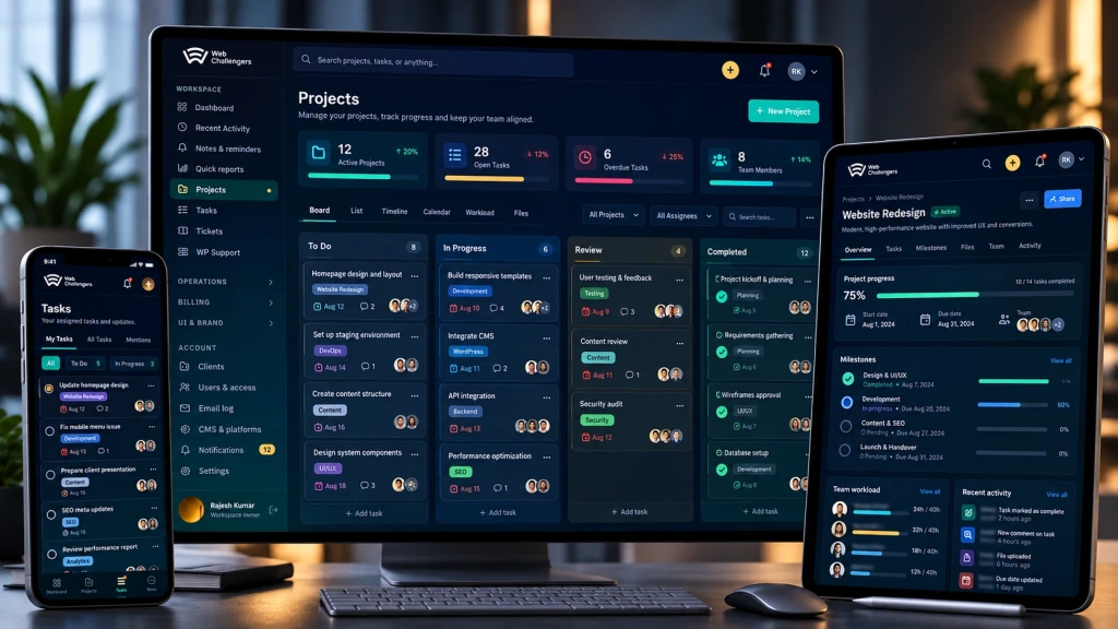 Projects and Delivery Workspace — Web Challengers Operations Hub case study