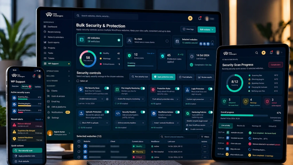 Bulk Security and Protection — Web Challengers Operations Hub case study